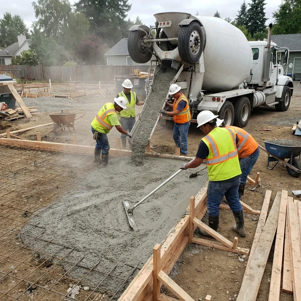Madison Superior Concrete crew working on a jobsite in Madison, AL