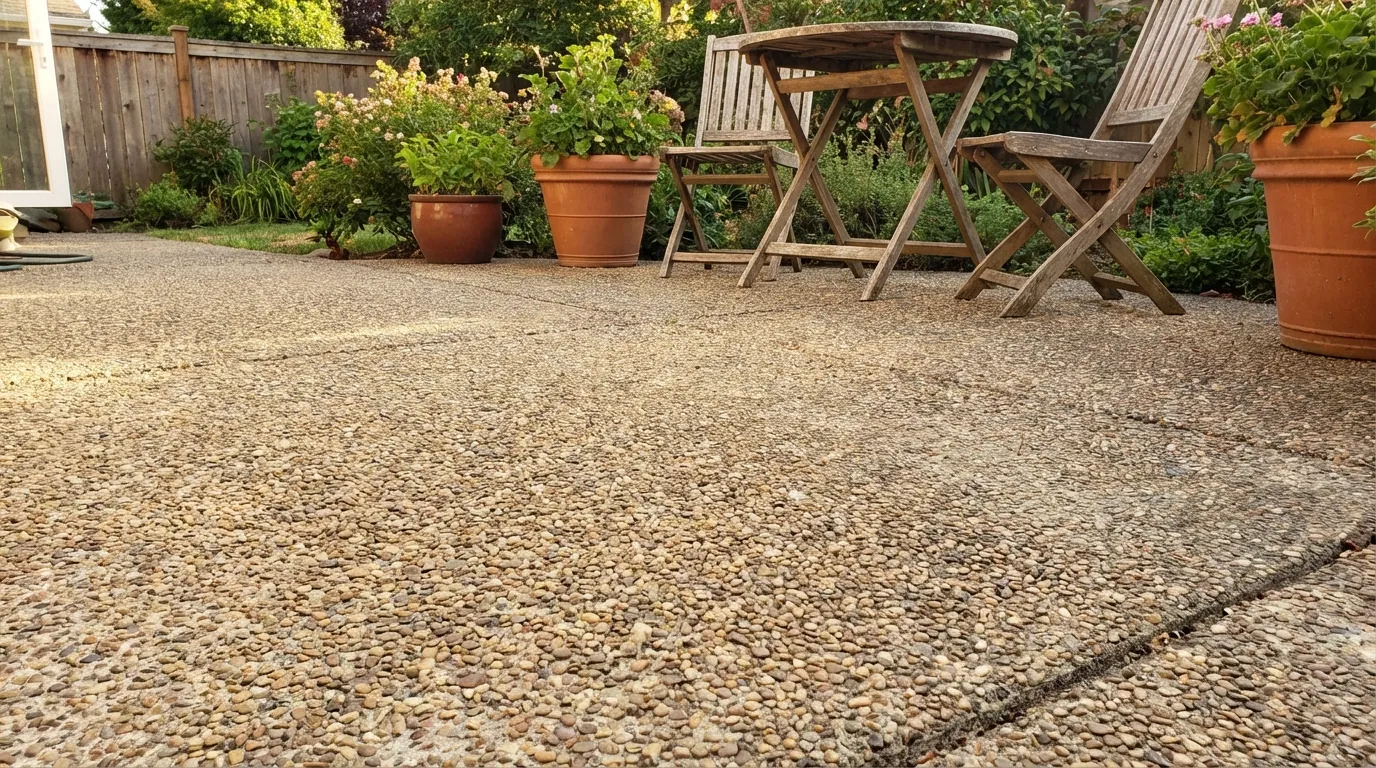 Exposed aggregate concrete driveway finish in Madison, AL